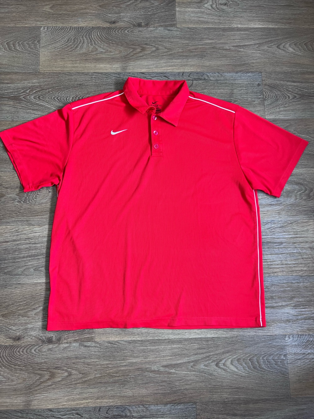 Nike Men's Bright Red Polo with White Swoosh/A598